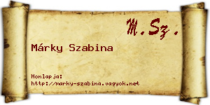 Márky Szabina névjegykártya