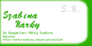 szabina marky business card